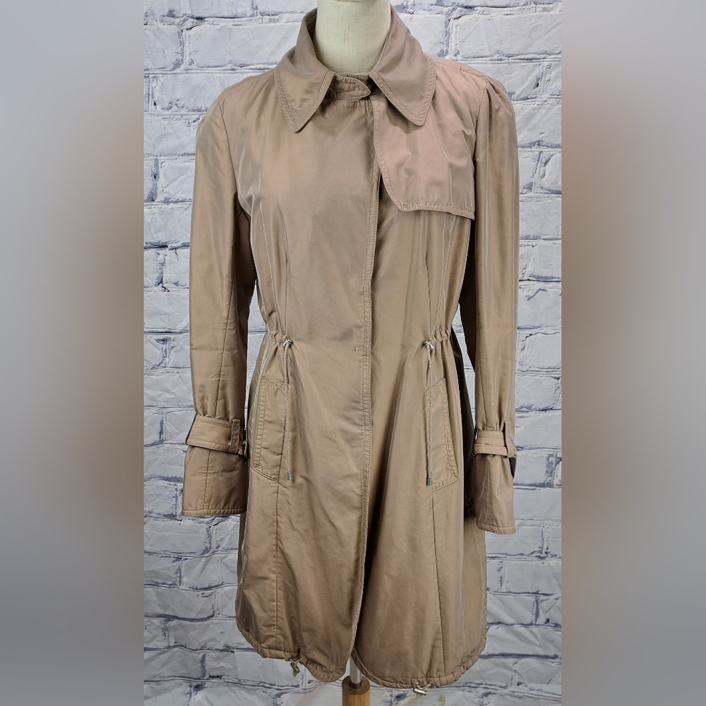 Brunello Cucinelli Women's Trench Coat Jacket Nylon Silk Cashmere Size XL / 46
